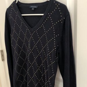 Navy & Gold Sweater TH